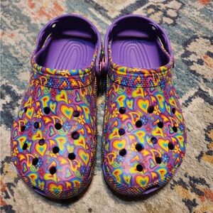 CROCS Purple and Yellow Sandals Vibrant Playful Design